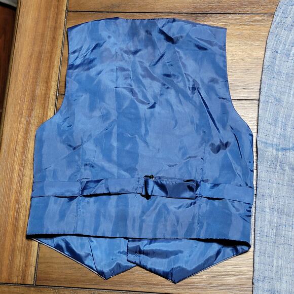 2 Pc Boys Blue Suit Vest & Suit Pants - Size 4 - Picture 5 of 7